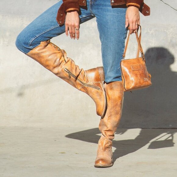 Bed Stu Manchester High Boot in Tan Rustic White Size 6.5